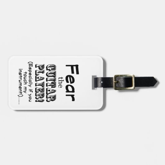 Angst voor de gitaarspeler bagagelabel (Voorkant horizontaal)