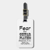 Angst voor de gitaarspeler bagagelabel (Voorkant verticaal)