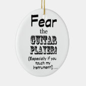 Angst voor de gitaarspeler keramisch ornament (Rechts)