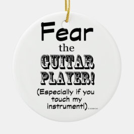 Angst voor de gitaarspeler keramisch ornament
