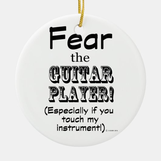 Angst voor de gitaarspeler keramisch ornament (Voorkant)
