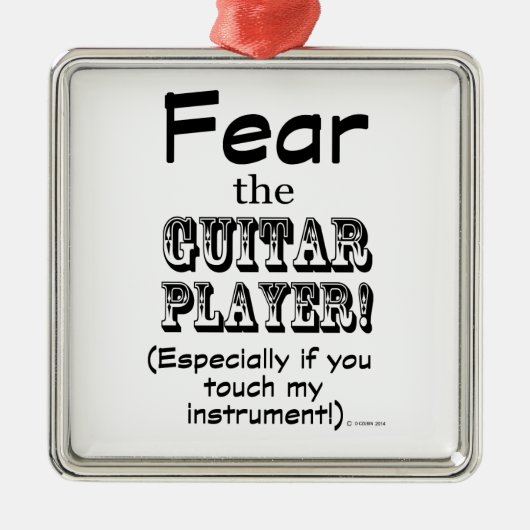 Angst voor de gitaarspeler metalen ornament (Voorkant)