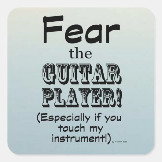 Angst voor de Guitar Player Square Sticker (Voorkant)