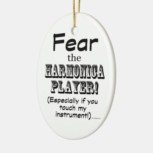 Angst voor de Harmonica Player Keramisch Ornament (Links)