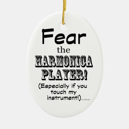 Angst voor de Harmonica Player Keramisch Ornament (Voorkant)
