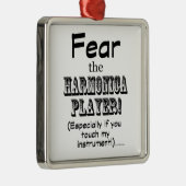 Angst voor de Harmonica Player Metalen Ornament (Rechts)