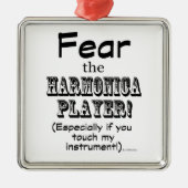 Angst voor de Harmonica Player Metalen Ornament (Voorkant)