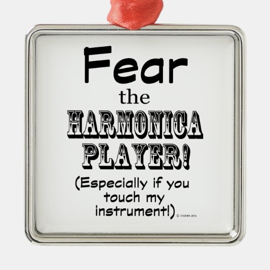 Angst voor de Harmonica Player Metalen Ornament (Voorkant)