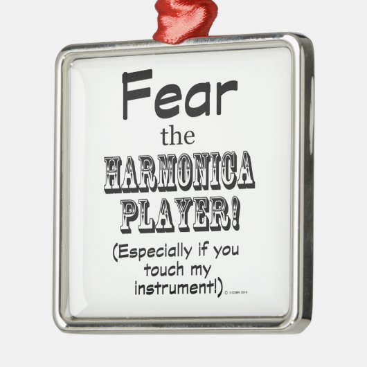 Angst voor de Harmonica Player Metalen Ornament (Links)