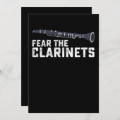 Angst voor de klarinetten klarinet kaart (Voorkant / Achterkant)