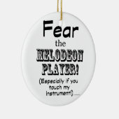 Angst voor de Melodeon Player Keramisch Ornament (Rechts)