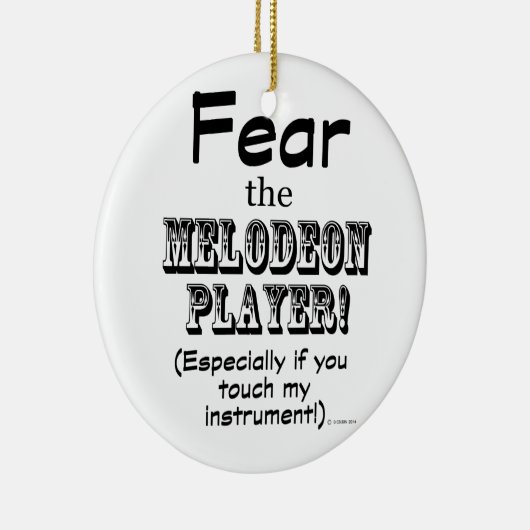 Angst voor de Melodeon Player Keramisch Ornament (Rechts)