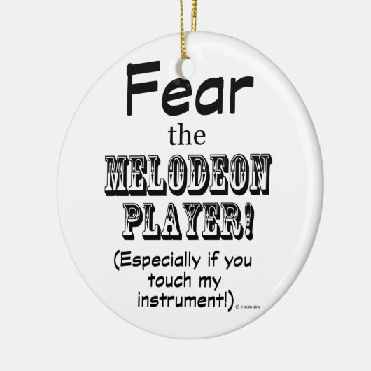 Angst voor de Melodeon Player Keramisch Ornament (Links)
