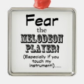 Angst voor de Melodeon Player Metalen Ornament (Voorkant)
