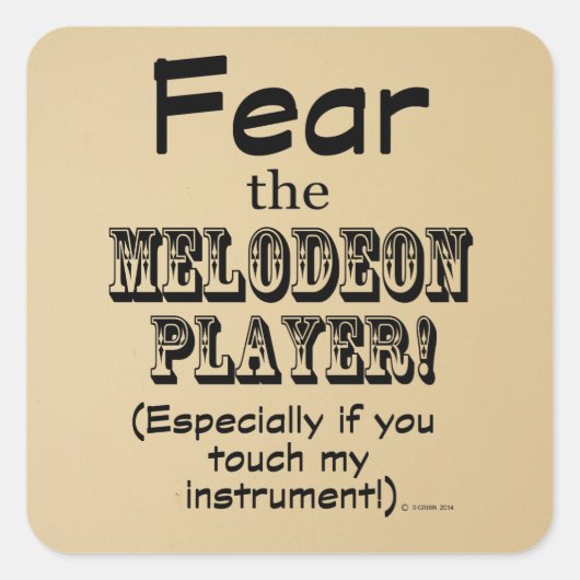 Angst voor de Melodeon Player Square Sticker (Voorkant)