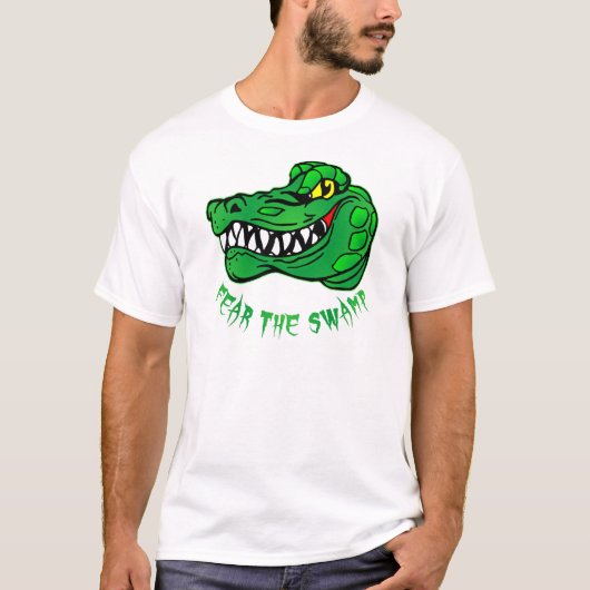 Angst voor de moerasgator t-shirt (Voorkant)