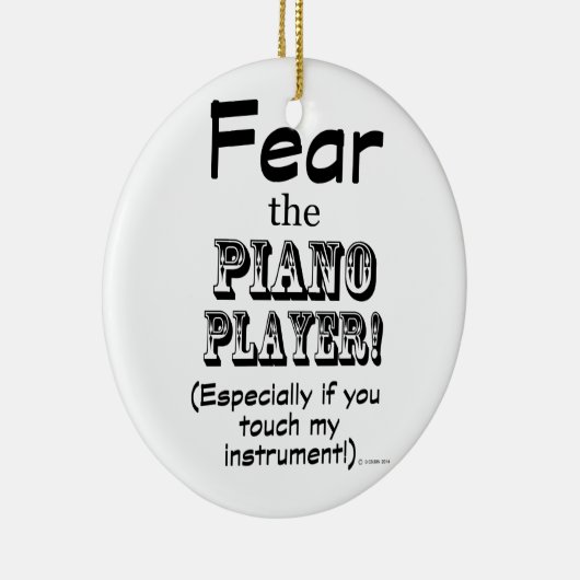 Angst voor de pianospeler keramisch ornament (Rechts)