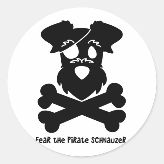 Angst voor de Pirate Schnauzer Ronde Sticker (Voorkant)