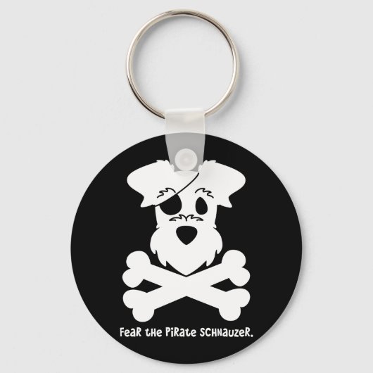 Angst voor de Pirate Schnauzer Sleutelhanger (Voorkant)