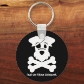 Angst voor de Pirate Schnauzer Sleutelhanger (Voorkant)