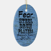 Angst voor de stalen drumspeler keramisch ornament (Rechts)