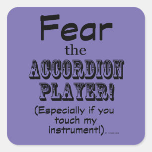 Angst voor de Sticker Accordion Player Square