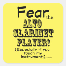 Angst voor de Sticker Alto Clarinet Player Square