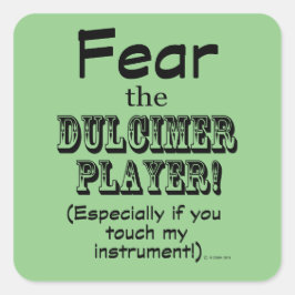 Angst voor de Sticker Dulcimer Player Square
