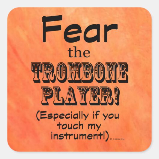 Angst voor de Sticker Trombone Player Square (Voorkant)