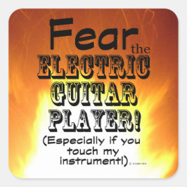 Angst voor de Sticker van de Electric Guitar Playe