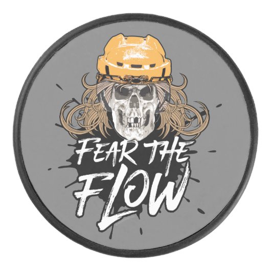 Angst voor de stroming (hockeyhaar) hockey puck (Voorkant)