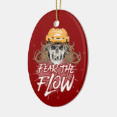 Angst voor de stroming (hockeyhaar) keramisch ornament (Links)