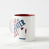 Angst voor de Sweater Vest Tweekleurige Koffiemok (Voorkant links)