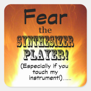 Angst voor de Synthesizer Player Square Sticker