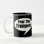 Angst voor de Trumpet Bubble Talk Music Tweekleurige Koffiemok (Links)