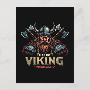 Angst voor de Vikingen Nordic Warrior Walhalla Briefkaart