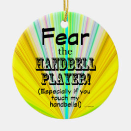 Angst voor de zakbelspeler keramisch ornament