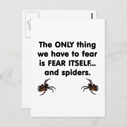 Angst voor eigen spinnen briefkaart (Voorkant / Achterkant)