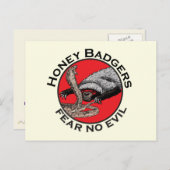 Angst voor geen aambeeld badass Honey Badger Red A Briefkaart (Voorkant / Achterkant)