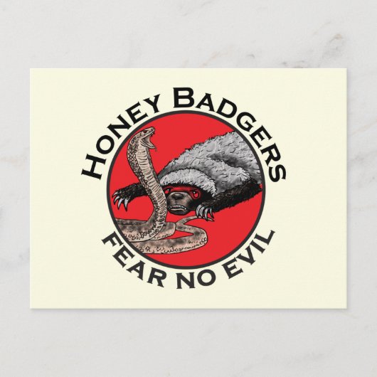 Angst voor geen aambeeld badass Honey Badger Red A Briefkaart (Voorkant)