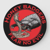 Angst voor geen aambeeld badass Honey Badger Red A Grote Klok (Voorkant)