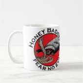 Angst voor geen aambeeld badass Honey Badger Red A Koffiemok (Links)