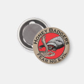Angst voor geen aambeeld badass Honey Badger Red A Magneet (Voorkant / Achterkant)