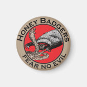 Angst voor geen aambeeld badass Honey Badger Red A Magneet (Voorkant)