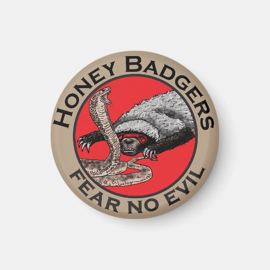 Angst voor geen aambeeld badass Honey Badger Red A Magneet (Voorkant)