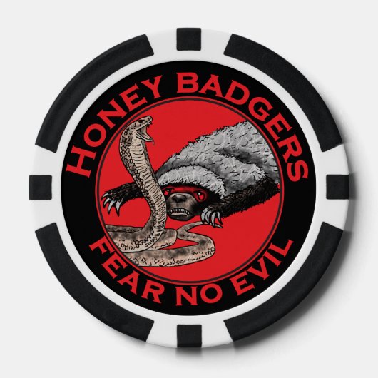 Angst voor geen aambeeld badass Honey Badger Red A Pokerchips (Voorkant)