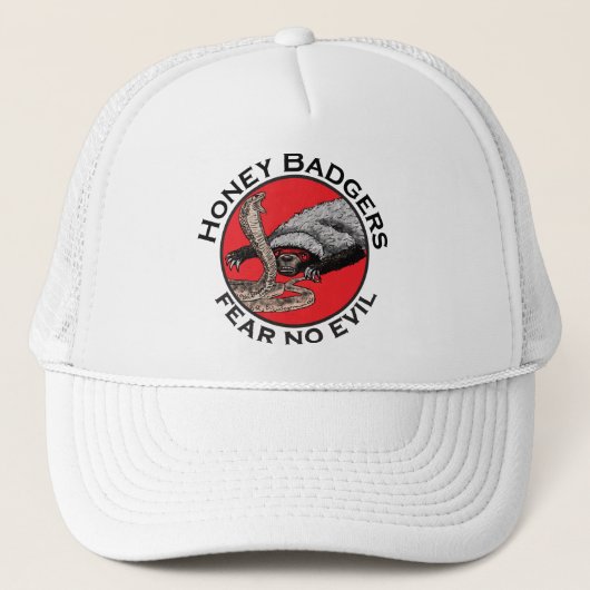 Angst voor geen aambeeld badass Honey Badger Red A Trucker Pet (Voorkant)