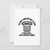 Angst voor geschiedenisleraar bedankkaart (Voorkant)