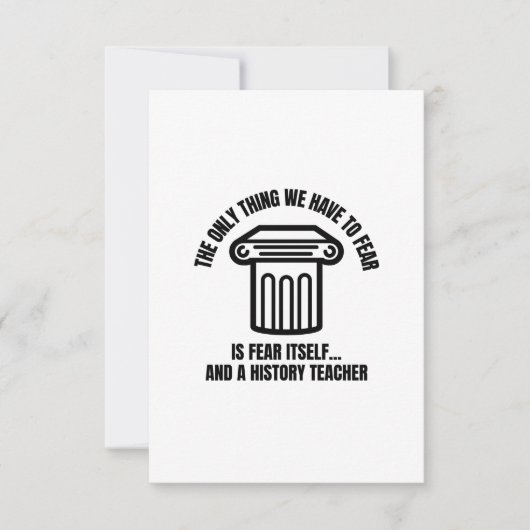 Angst voor geschiedenisleraar bedankkaart (Voorkant)