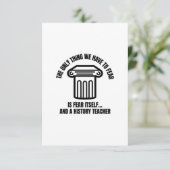 Angst voor geschiedenisleraar bedankkaart (Staand voorkant)